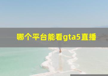 哪个平台能看gta5直播