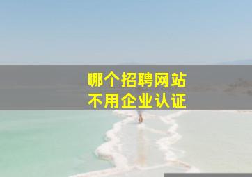 哪个招聘网站不用企业认证