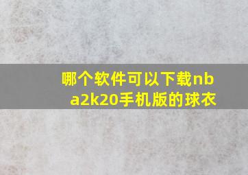 哪个软件可以下载nba2k20手机版的球衣