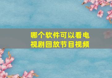 哪个软件可以看电视剧回放节目视频