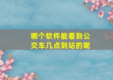 哪个软件能看到公交车几点到站的呢