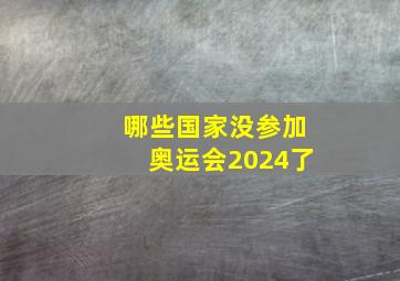 哪些国家没参加奥运会2024了