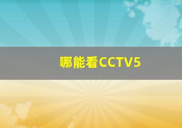 哪能看CCTV5