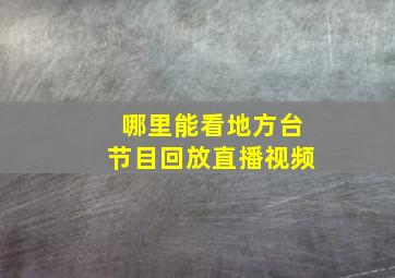 哪里能看地方台节目回放直播视频