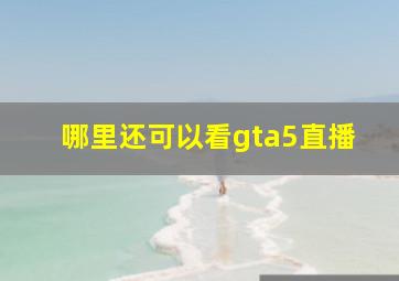 哪里还可以看gta5直播