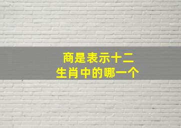 商是表示十二生肖中的哪一个