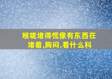 喉咙堵得慌像有东西在堵着,胸闷,看什么科