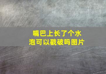 嘴巴上长了个水泡可以戳破吗图片