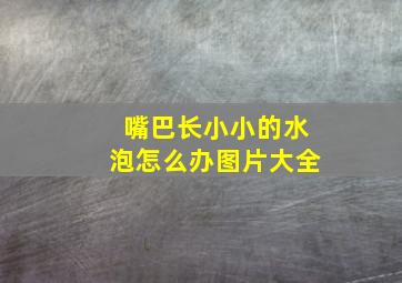 嘴巴长小小的水泡怎么办图片大全