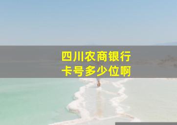 四川农商银行卡号多少位啊