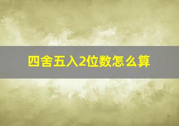 四舍五入2位数怎么算