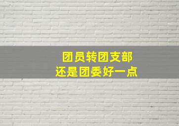 团员转团支部还是团委好一点