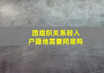 团组织关系转入户籍地需要同意吗