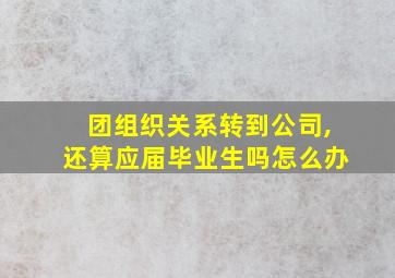 团组织关系转到公司,还算应届毕业生吗怎么办