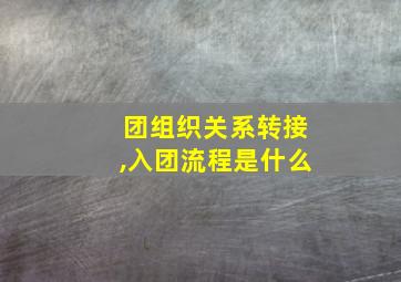 团组织关系转接,入团流程是什么