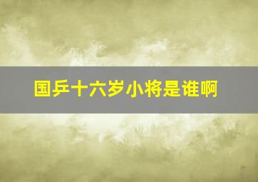 国乒十六岁小将是谁啊