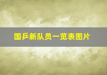 国乒新队员一览表图片