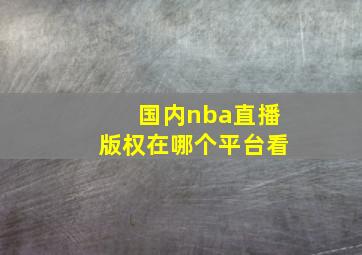 国内nba直播版权在哪个平台看