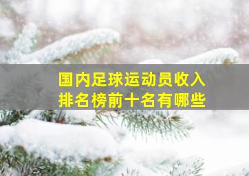 国内足球运动员收入排名榜前十名有哪些