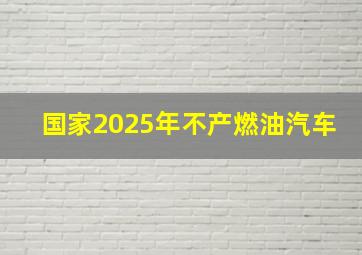 国家2025年不产燃油汽车