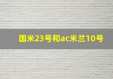 国米23号和ac米兰10号