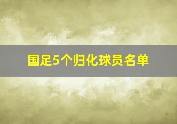 国足5个归化球员名单