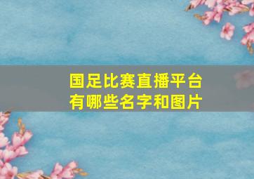 国足比赛直播平台有哪些名字和图片