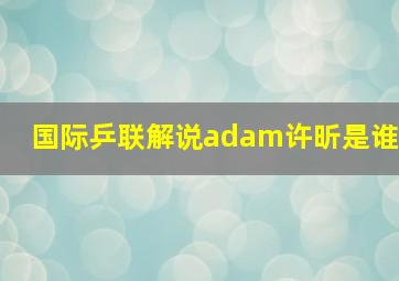 国际乒联解说adam许昕是谁