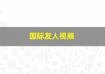 国际友人视频