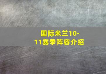 国际米兰10-11赛季阵容介绍