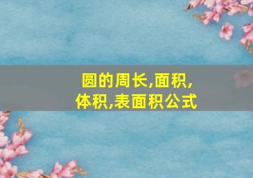 圆的周长,面积,体积,表面积公式