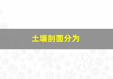 土壤剖面分为