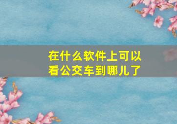 在什么软件上可以看公交车到哪儿了