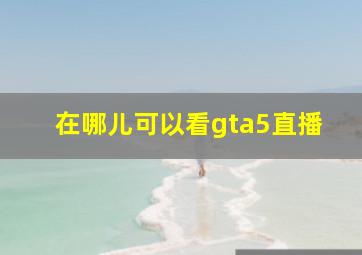 在哪儿可以看gta5直播