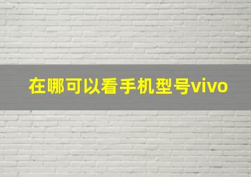 在哪可以看手机型号vivo