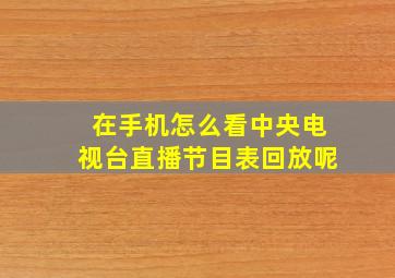 在手机怎么看中央电视台直播节目表回放呢