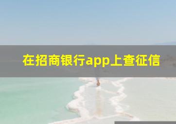 在招商银行app上查征信