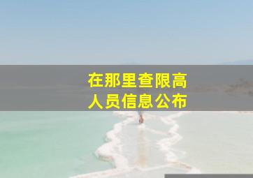 在那里查限高人员信息公布