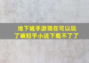 地下城手游现在可以玩了嘛知乎小说下载不了了