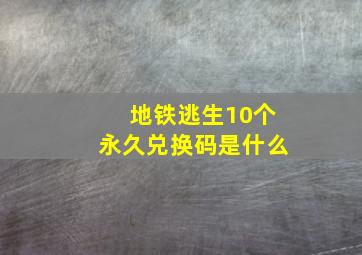 地铁逃生10个永久兑换码是什么