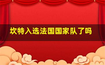 坎特入选法国国家队了吗