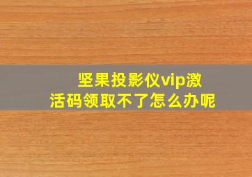 坚果投影仪vip激活码领取不了怎么办呢