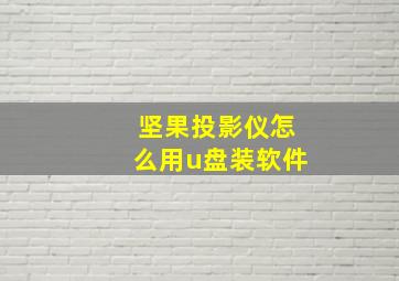 坚果投影仪怎么用u盘装软件