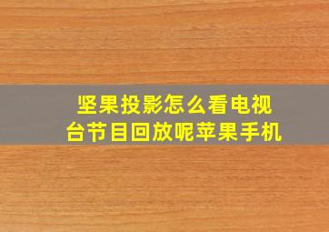 坚果投影怎么看电视台节目回放呢苹果手机