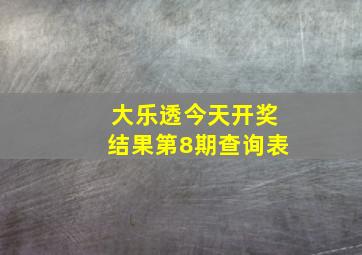 大乐透今天开奖结果第8期查询表