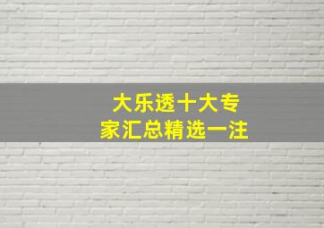 大乐透十大专家汇总精选一注