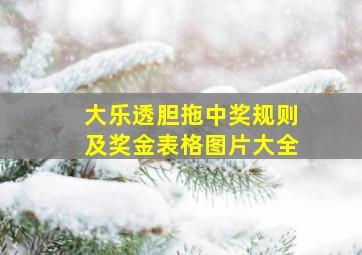 大乐透胆拖中奖规则及奖金表格图片大全