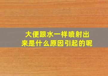 大便跟水一样喷射出来是什么原因引起的呢