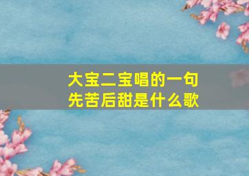 大宝二宝唱的一句先苦后甜是什么歌