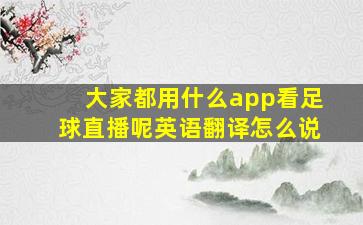 大家都用什么app看足球直播呢英语翻译怎么说